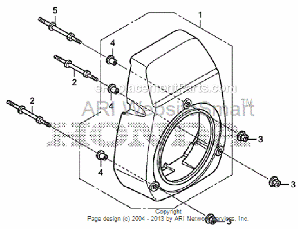 Fan Cover Diagram and Parts List for HS520 Type AVIN# SZBG-6000001 to SZBG-6099999 Honda Snow Blower