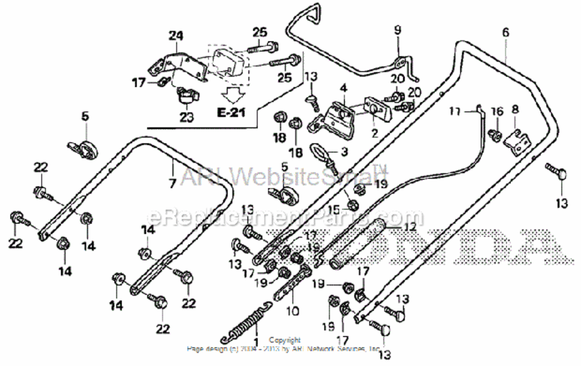 Handlebar Diagram and Parts List for HS520 Type AVIN# SZBG-6000001 to SZBG-6099999 Honda Snow Blower
