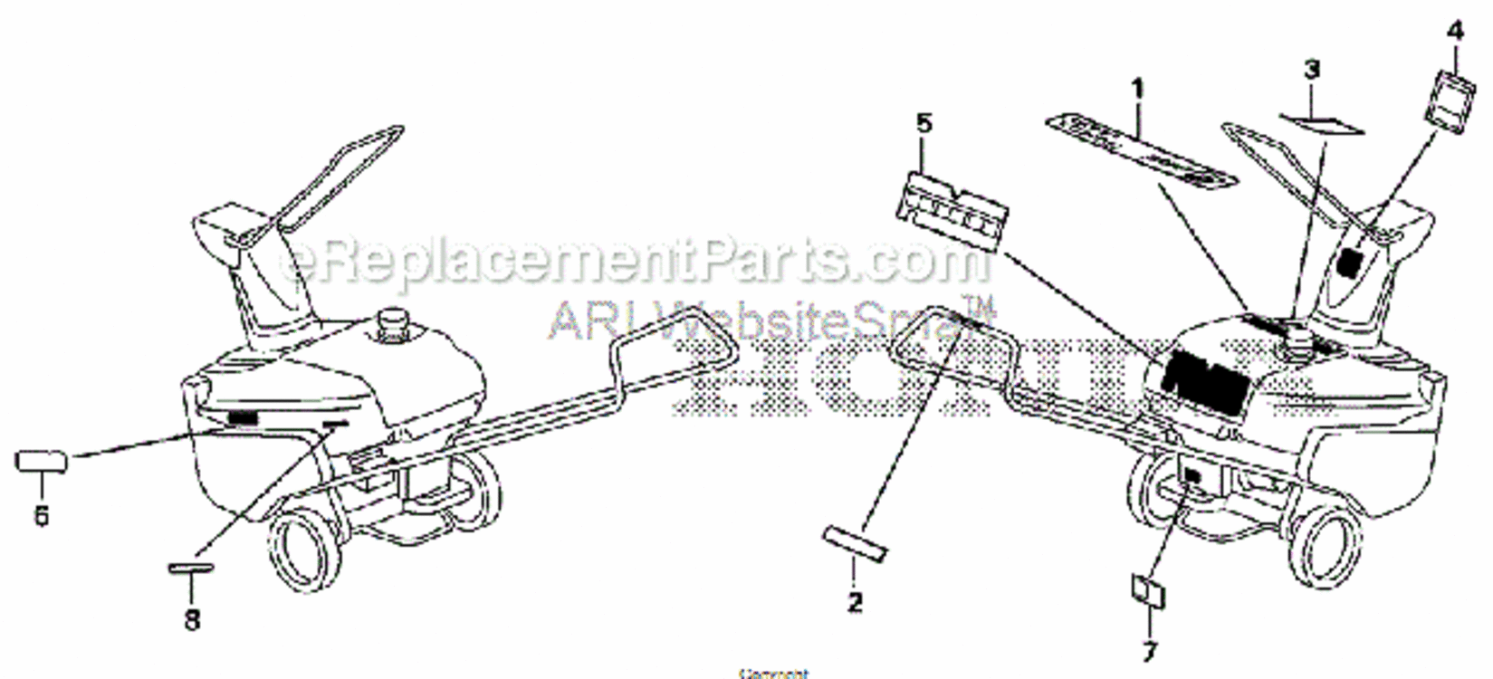 Labels Diagram and Parts List for HS520 Type AVIN# SZBG-6000001 to SZBG-6099999 Honda Snow Blower