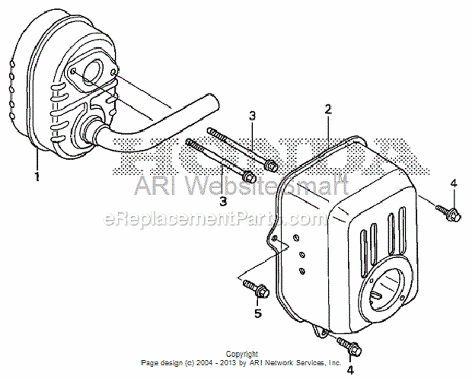Muffler Diagram and Parts List for HS520 Type AVIN# SZBG-6000001 to SZBG-6099999 Honda Snow Blower