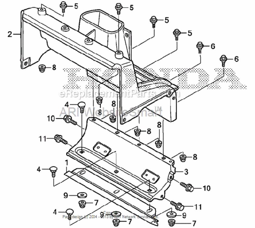 Auger Housing Diagram and Parts List for HS520 Type AVIN# SZBG-6000001 to SZBG-6099999 Honda Snow Blower