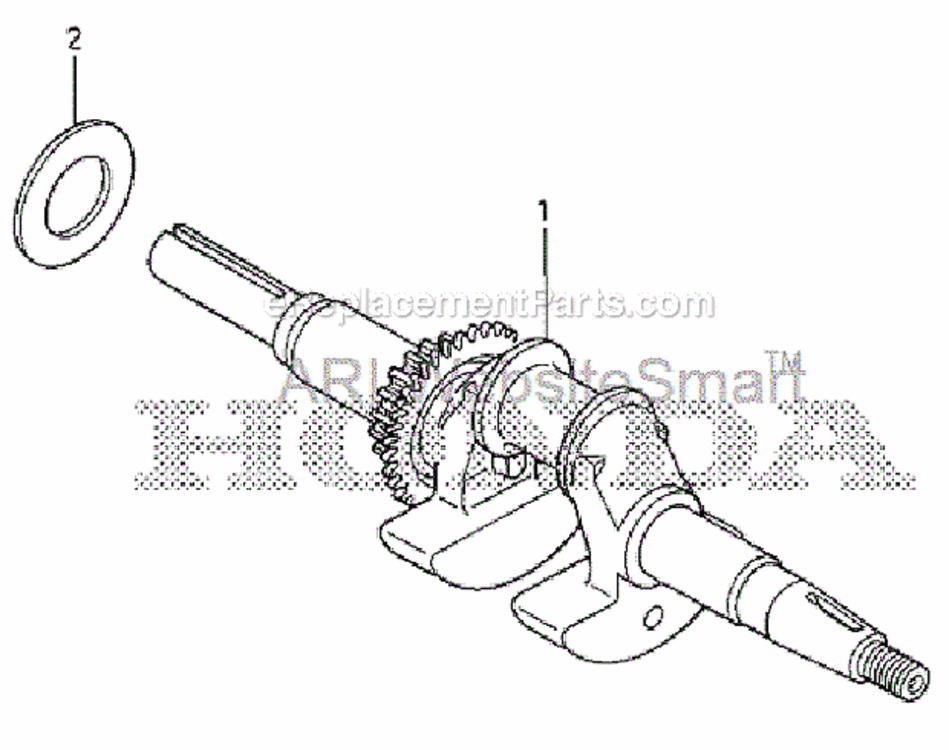 Crankshaft Diagram and Parts List for HS520 Type AAVIN# SZBG-6000001 to SZBG-6699999 Honda Snow Blower