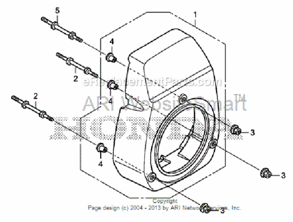 Fan Cover Diagram and Parts List for HS520 Type AAVIN# SZBG-6000001 to SZBG-6699999 Honda Snow Blower