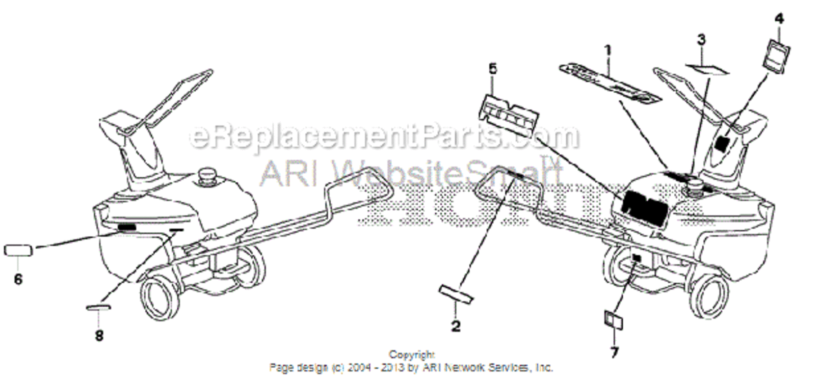 Labels Diagram and Parts List for HS520 Type AAVIN# SZBG-6000001 to SZBG-6699999 Honda Snow Blower