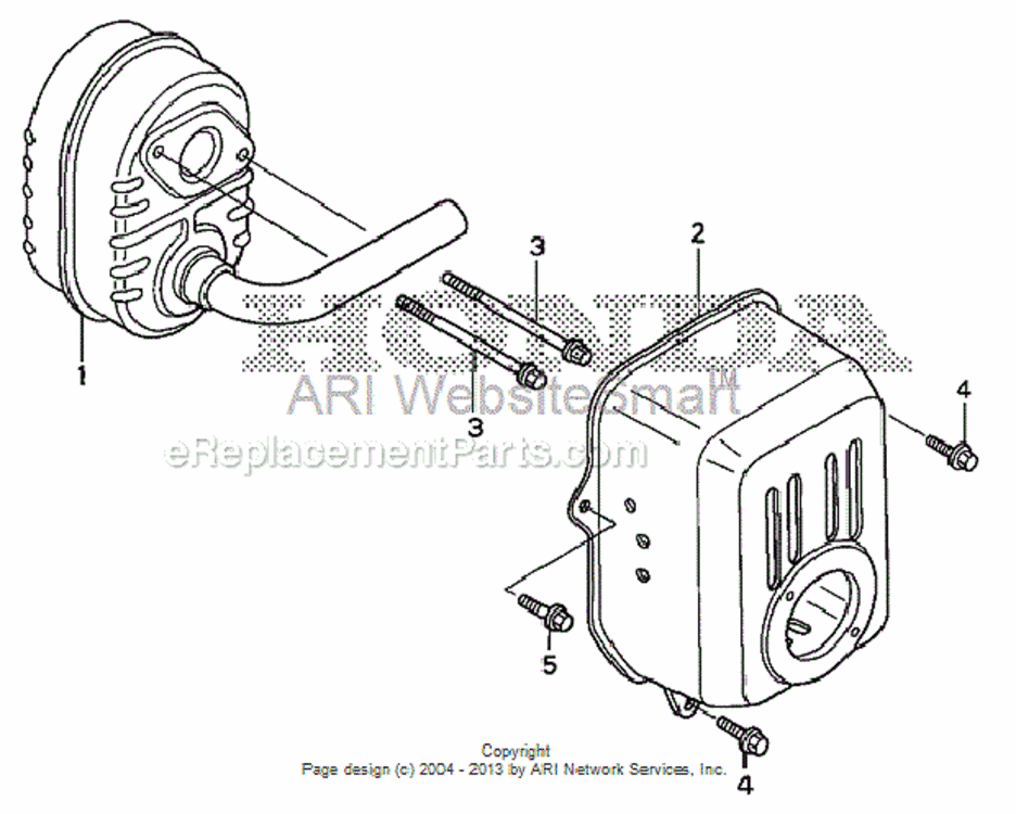 Muffler Diagram and Parts List for HS520 Type AAVIN# SZBG-6000001 to SZBG-6699999 Honda Snow Blower