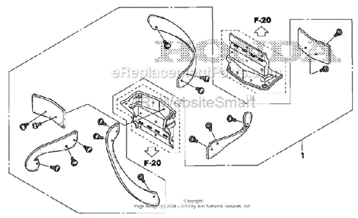 Auger Rubber Kit Diagram and Parts List for HS520 Type AAVIN# SZBG-6000001 to SZBG-6699999 Honda Snow Blower