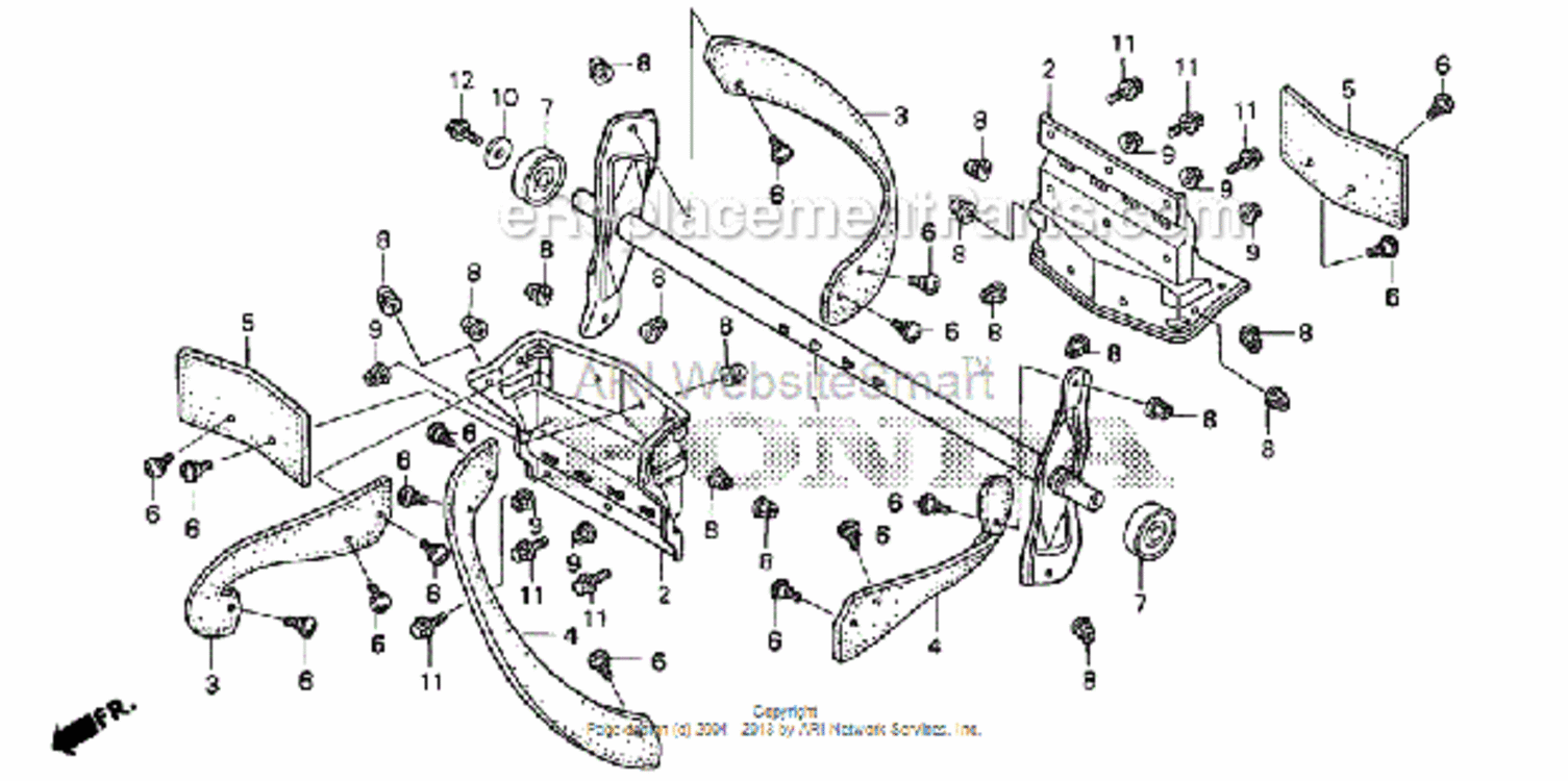Auger Diagram and Parts List for HS520 Type ASVIN# SZBG-6000001 to SZBG-6099999 Honda Snow Blower