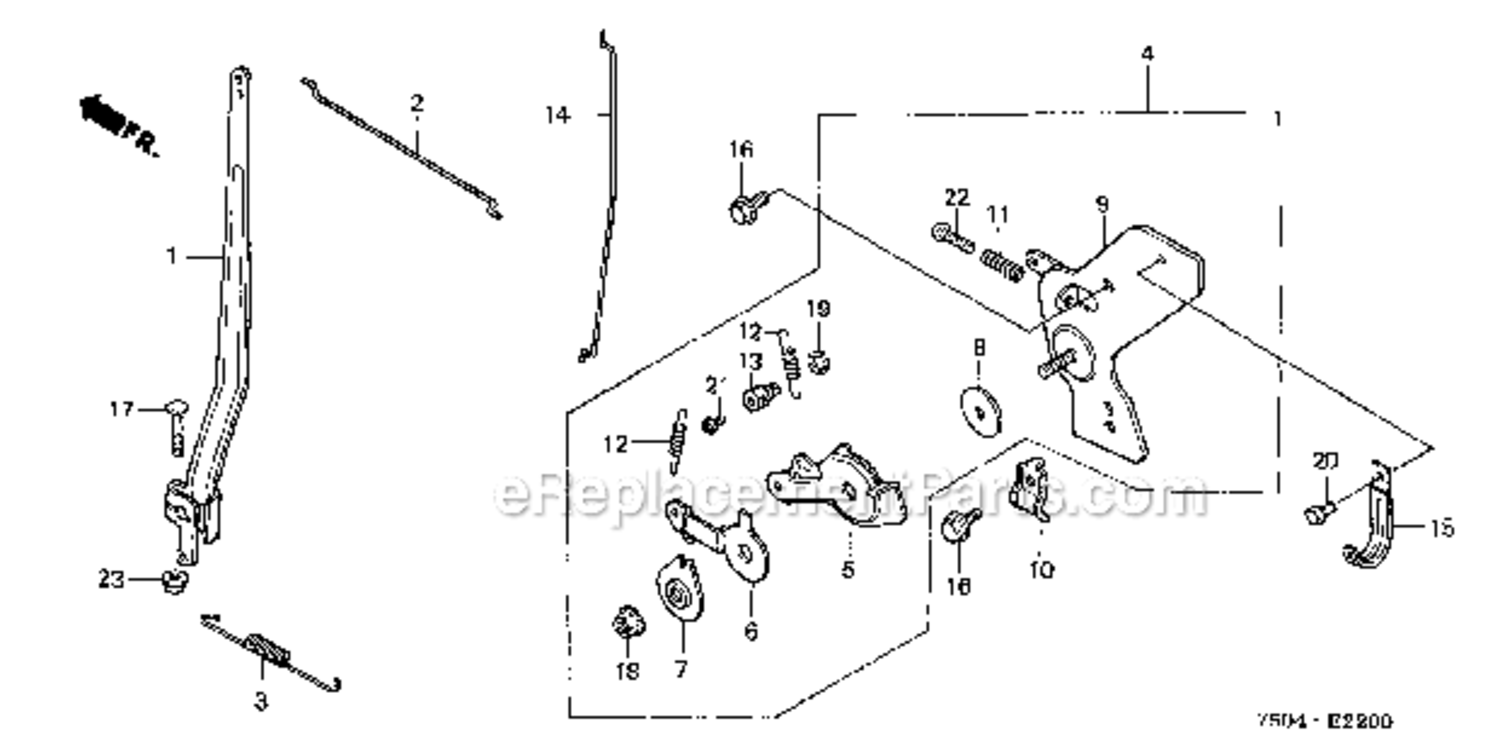 Control Diagram and Parts List for HT3810K2  Honda Lawn Tractor