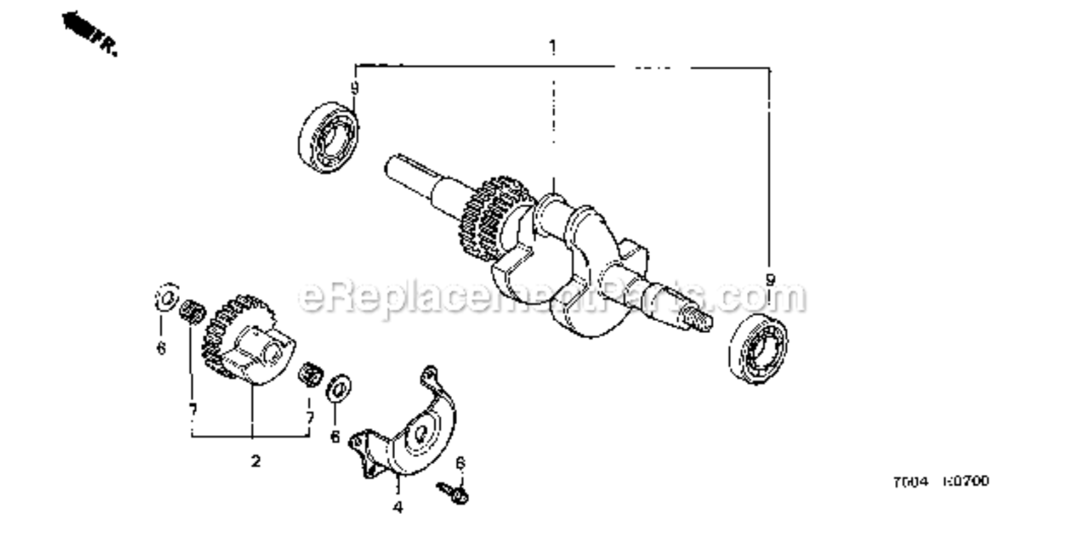 Crankshaft  Balancer Weight Diagram and Parts List for HT3810K2  Honda Lawn Tractor
