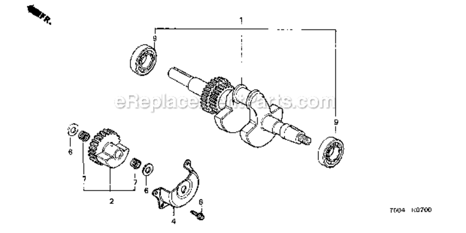 Crankshaft  Balancer Weight Diagram and Parts List for HT3810  Honda Lawn Tractor