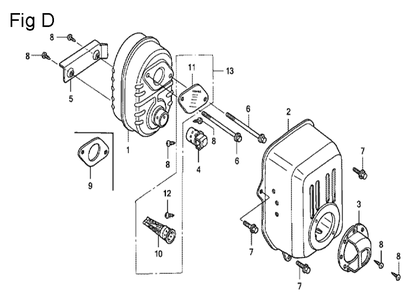 Fig-4 Diagram and Parts List for GC160 Type VHE Honda Engine