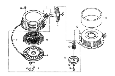 Fig-0 Diagram and Parts List for GXV340 Type DA Honda Engine