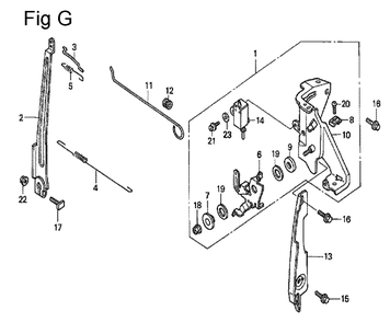 Fig-7 Diagram and Parts List for GC160 Type QHE3 Honda Engine