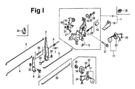 Fig-12 Diagram and Parts List for GXV270 Type DN Honda Engine