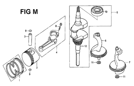 Fig-13 Diagram and Parts List for GXV340K1 Type DX Honda Engine