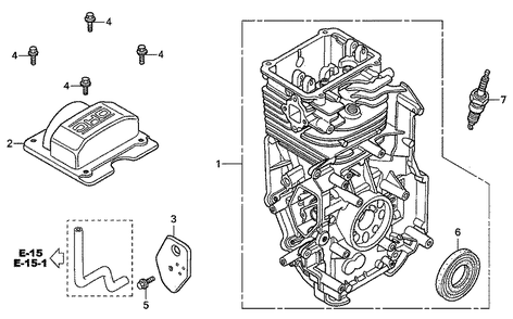 Fig-0 Diagram and Parts List for GC190A Type QHA Honda Engine