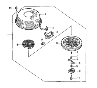 Fig-0 Diagram and Parts List for GXV340K1 Type DN Honda Engine