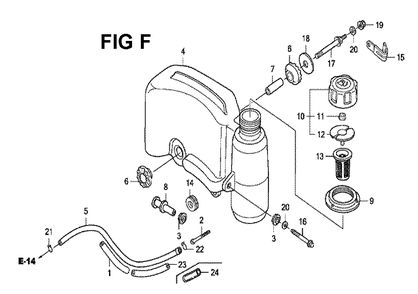 Fig-5 Diagram and Parts List for GXV160H2 Type N6 Honda Engine