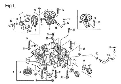 Fig-11 Diagram and Parts List for GCV530 Type DXA1 Honda Engine