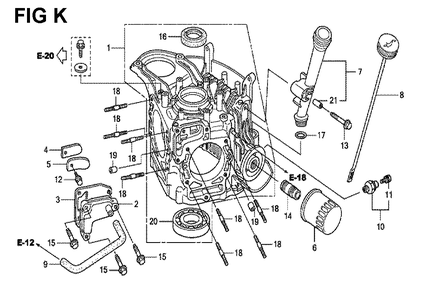 Fig-7 Diagram and Parts List for GXV520U Type QEA3 Honda Engine