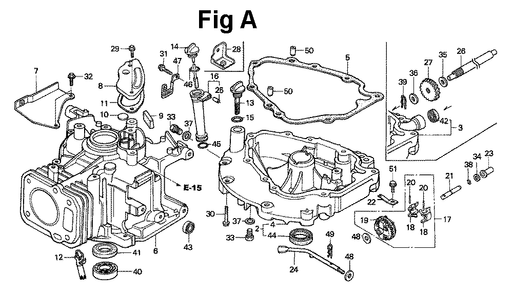 Fig-1 Diagram and Parts List for GXV120 Type A1L2 Honda Engine