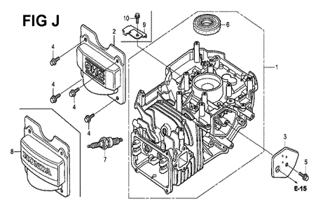 Fig-10 Diagram and Parts List for GCV190LA Type N5AV Honda Engine