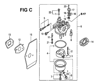 Fig-12 Diagram and Parts List for GXV160H2 Type N1F5 Honda Engine