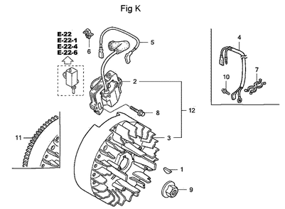 Fig-11 Diagram and Parts List for GC190A Type MEA2 Honda Engine