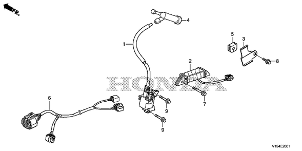 Ignition Coil (2) Diagram and Parts List for HSM1336IK2 (Type  ATDR)(SBCJ-5500001 - 5509999) Honda Snow Blower
