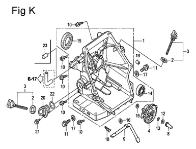 Fig-11 Diagram and Parts List for GC135 Type QHEB Honda Engine