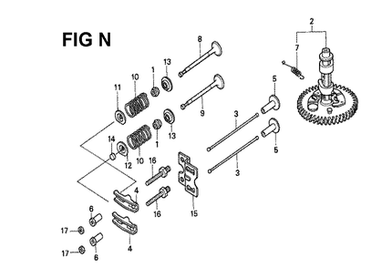 Fig-2 Diagram and Parts List for GXV340 Type DX Honda Engine