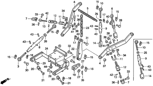 Part Location Diagram of 50641-719-000 Honda Pin, Lock