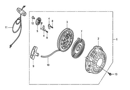 Fig-0 Diagram and Parts List for GX120K1 Type SSK3 Honda Engine