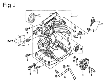 Fig-10 Diagram and Parts List for GS190A Type QBA Honda Engine
