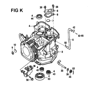 Fig-12 Diagram and Parts List for GXV340K1 Type DN Honda Engine