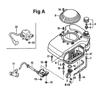 Fig-11 Diagram and Parts List for GXV160A1 Type A12 Honda Engine