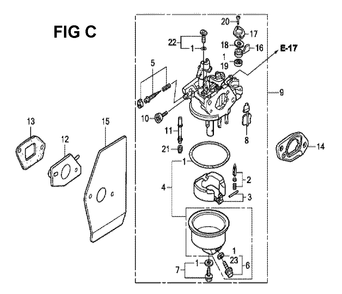 Fig-3 Diagram and Parts List for GXV160H2 Type SFE Honda Engine