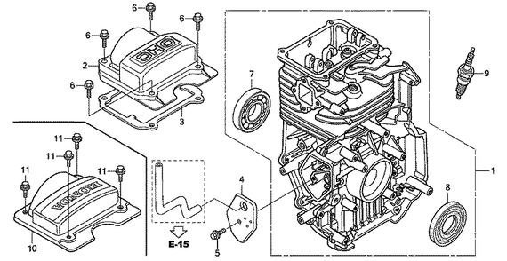 Fig-0 Diagram and Parts List for GS160LA Type QHAF Honda Engine
