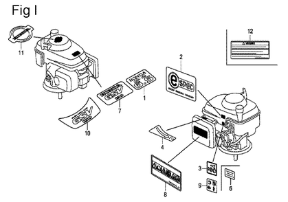 Fig-9 Diagram and Parts List for GSV190A Type N2G7 Honda Engine