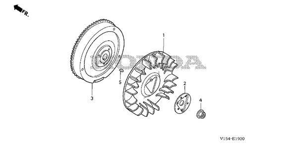 Flywheel Diagram and Parts List for HSM1336IK2 (Type  ATDR)(SBCJ-5500001 - 5509999) Honda Snow Blower