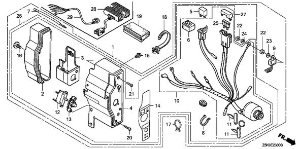 Control Box (1) Diagram and Parts List for GX270UT2 (Type  PAE2/A)(GCBGT-2000001 - 2258490) Honda Engine