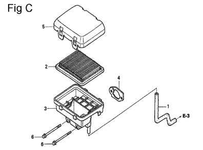 Fig-3 Diagram and Parts List for GC190A Type QHE5 Honda Engine