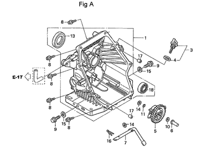 Fig-1 Diagram and Parts List for GC190A Type DHAF Honda Engine