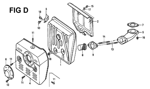 Fig-8 Diagram and Parts List for GXV340K2 Type DA Honda Engine