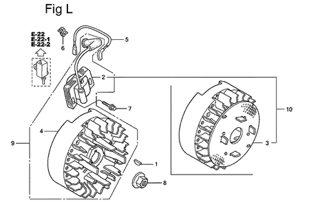 Fig-12 Diagram and Parts List for GC160LA Type QHA Honda Engine