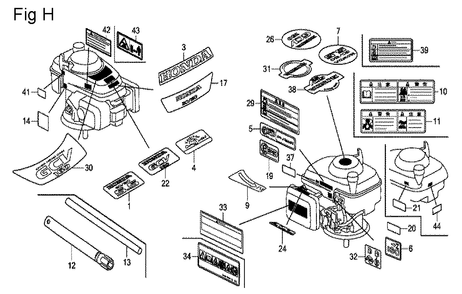 Fig-8 Diagram and Parts List for GCV160 Type N7A1 Honda Engine