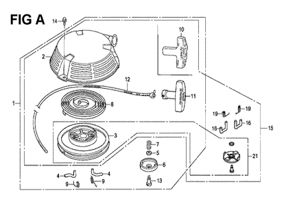 Fig-11 Diagram and Parts List for GXV160H2 Type N5 Honda Engine