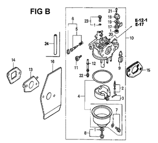 Fig-1 Diagram and Parts List for GXV160K1 Type SFY2 Honda Engine