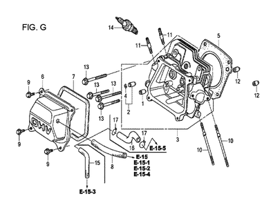 Fig-7 Diagram and Parts List for GX120T1 Type TX2 Honda Engine
