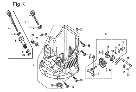 Fig-11 Diagram and Parts List for GCV190A Type S3A Honda Engine